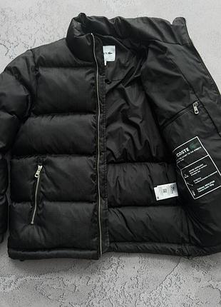 Чорна зима куртка lacoste s-xxl