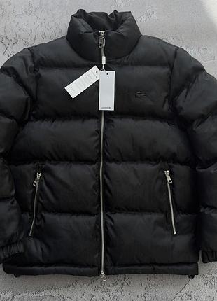 Куртка lacoste чорна s-xxl зима новинка
