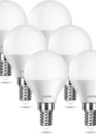 Лампа светодиодная lepro e14 p45 4.2 вт 2700k 470 лм теплый белый свет набор 6шт уценка
