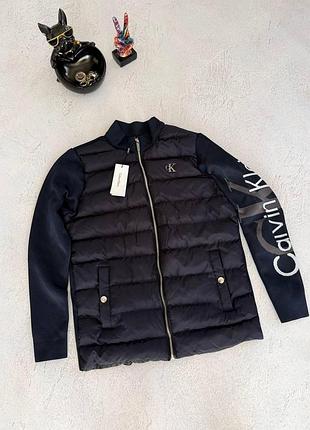 Демисезонная куртка кардиган calvin klein синяя размеры s-xxl