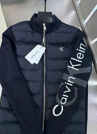 Синяя демисезонная куртка-кардиган calvin klein s-xxl