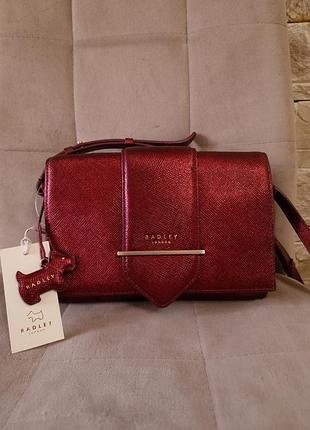 Жіноча сумка radley london зі шкіри, колір стигла вишня