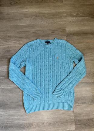 Светр polo ralph lauren блакитний з візерунком коси