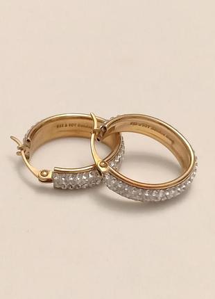 Серебряные серьги винтажные 925 & 9ct bonded gold