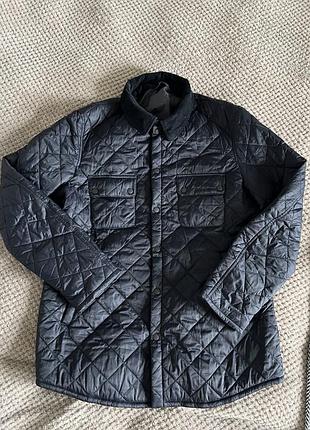 Чоловіча стьобана куртка-сорочка barbour akenside темно-синя xl