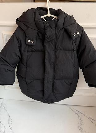 Пуховик zara дитячий чорний 104 см 4 роки