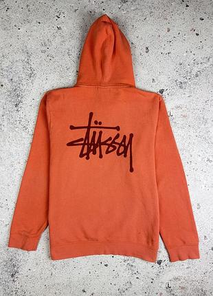 Вінтажне худі stussy basic logo usa made fleece hoodie