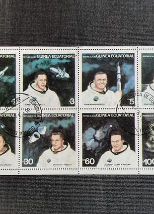 1978 гвиненок малый лист (космос, американские астронавты) гашен No1411-1418