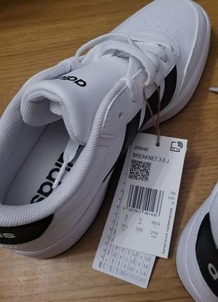 Кросівки adidas breaknet 3.0 j білі з чорним ,маломірять,підійде на 35р