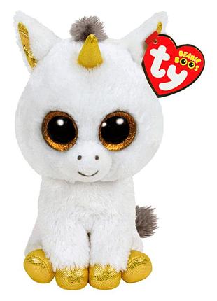 Оригінальна м'яка іграшка ty beanie boo's єдиноріг pegasus 25 см (очі-глазастик)