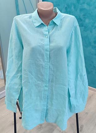 Сорочка gerry weber, оверсайз, подовжена,льон