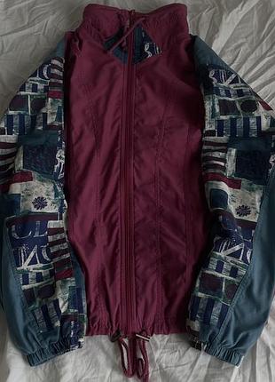 Vintage 90s adidas women & gym abstract floral colorblock windbreaker / track jacket