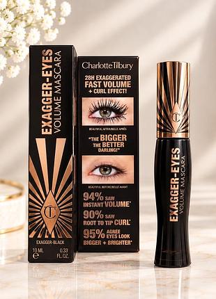 Туш для вій charlotte tilbury exaggereyes volume mascara black 10 мл — об’єм, подовження та виразний погляд