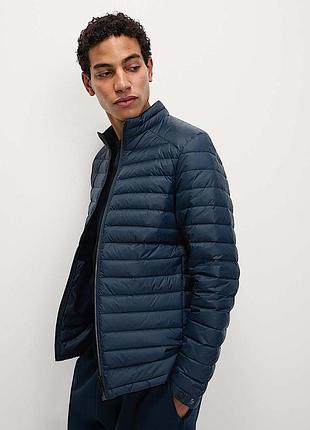 Куртка-пуховик чоловіча marks & spencer синя стьобана stormwear