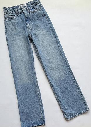 Женские джинсы zara прямые голубые, размер 34