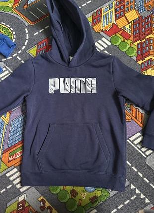 Худі для хлопчика puma флісове синього кольору з написом