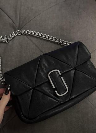 Сумка жіноча marc jacobs чорна стьобана через плече