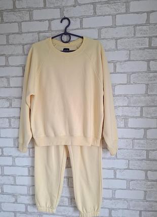 Спортивний костюм жіночий gap лимонний s/m бавовна поліестер