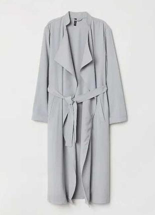 Плащ жіночий h&m сірий довгий з поясом