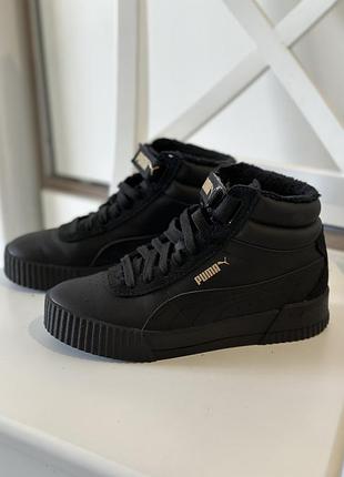 Утепленные хайтопы, сникерсы, высокие кроссовки puma carina 2.0 mid winter, 100% оригинал