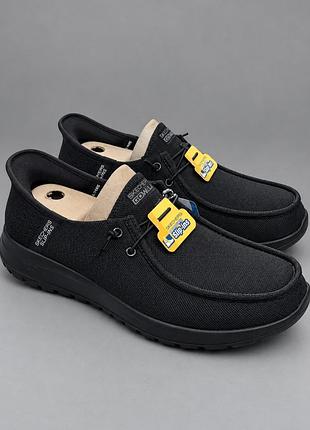 Сліпони чоловічі skechers go walk slip-ins чорні