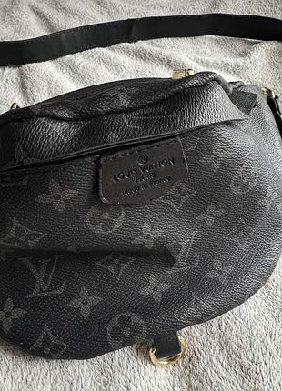 Бананка louis vuitton monogram eclipse чорна