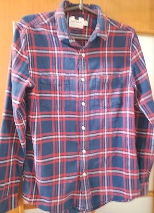 Сорочка чоловіча topman у клітинку синьо-червона
