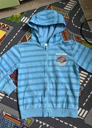 Худі pokémon для дітей блакитне у смужку 116-122 см