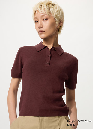 Джемпер-поло з коротким рукавом uniqlo