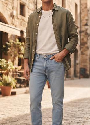 Чоловічі світло-блакитні джинси tapered fit (livergy) — розмір 48