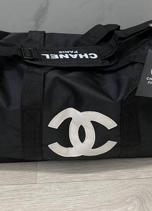 Спортивна сумка жіноча chanel чорна 45х29 см