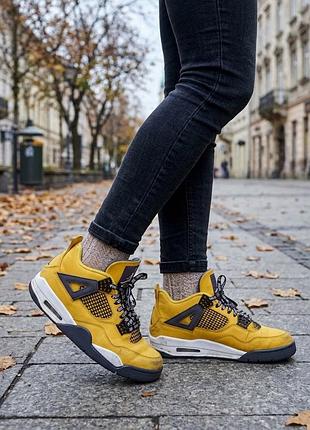 Жовті демі кросівки, високі жіночі кеди, хайтопи nike air jordan, осінь зима, р. 40
