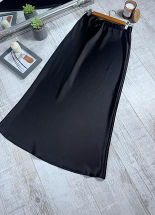 Сатиновая миди юбка от zara