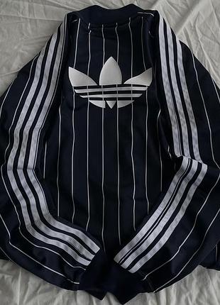Adidas originals pinstripe trefoil big logo track top / track jacket