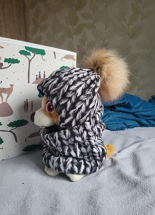 Зимний комплект на флисе шапка снуд 48 р