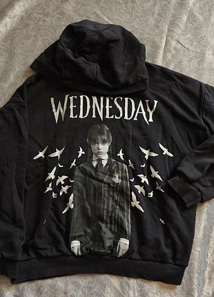 Підліткове худі wednesday з принтом чорне