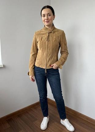Замшева куртка marella sport (100% натуральна козяча шкіра / замша) розмір s