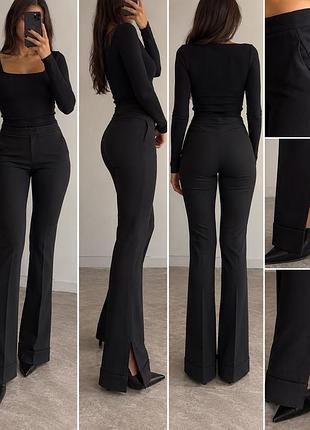 Брюки жіночі zara класичні кльош чорні
