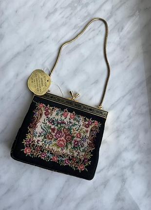 Вінтажна вечірня сумочка petit point (мікро-вишивка) з біркою, нова