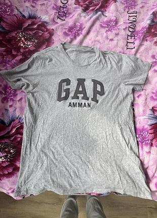 Футболка gap сіра з написом amman