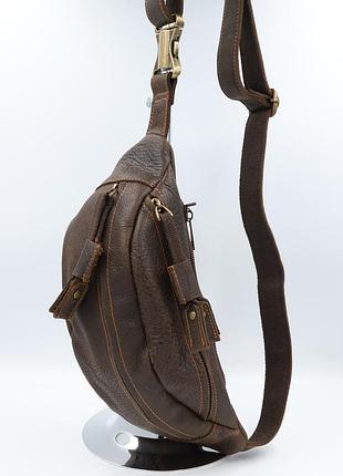 Сумка мужская натуральная кожа leather 10112 d.brown