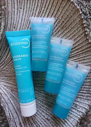 🩵🤍набор миниатюр bioderma hydrabio для сухой, чувствительной кожи увлажняющая сыворотка + гель для умывания