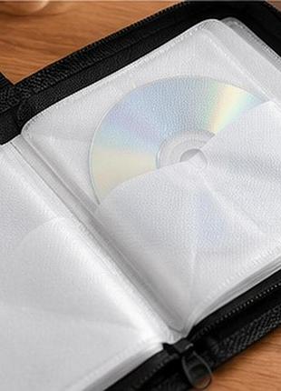 Сумка-органайзер для cd/dvd дисков на 40 мест (20 двухсторонних файлов), чехол бокс
