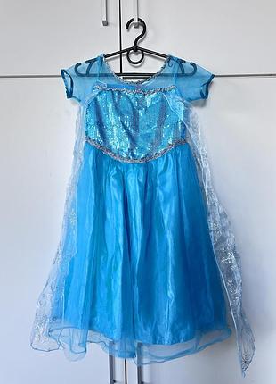 Карнавальна сукня frozen для дівчинки блакитна з паєтками