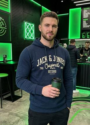 🧥 фірмовий худі jack & jones | темно-синій | розмір m