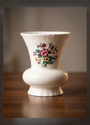 Винтажная фарфоровая ваза coalport «ming rose», английская, косая фарфор