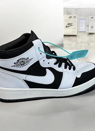 Кросівки nike air jordan високі чорно-білі