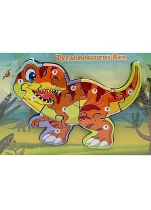 Деревянный пазл-вкладыш "tyrannosaurus rex" md 1924-5, 10 элементов