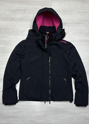 Superdry fleece брендова жіноча утеплена куртка вітрівка штормрвка з капюшоном англія 🏴󠁧󠁢󠁥󠁮󠁧󠁿 оригінал