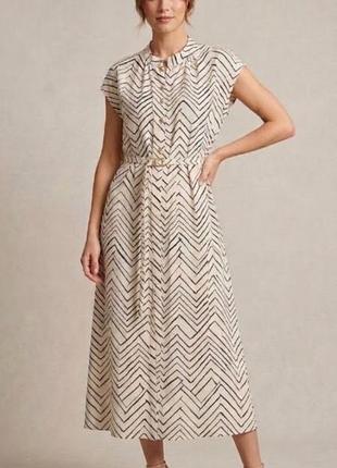 Сукня міді h&m xl з золотимтими гудзиками та поясом, віскоза  плаття вільного крою, гудзики в формі вузла